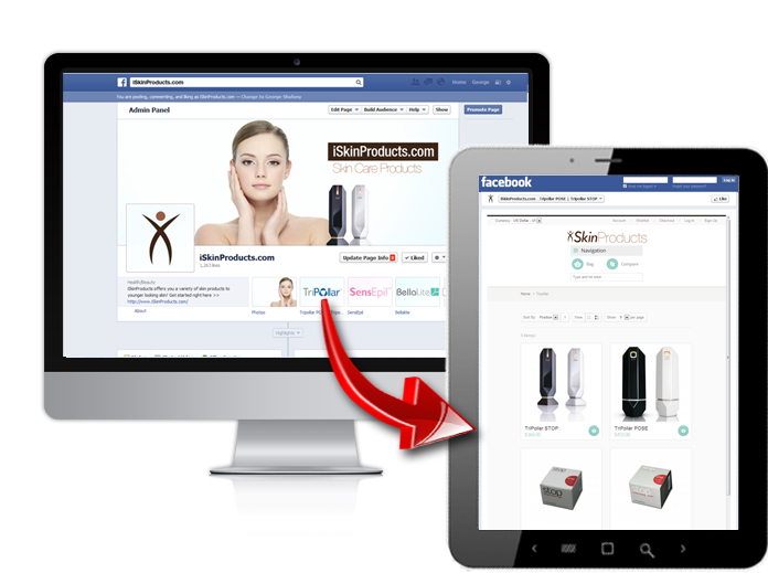 דוגמא לחנות בפייסבוק